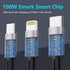 100W USB C to Multi Charging Cable6FT, 6A PD USB C Fast Charging Cable, 5 in 1 Braided Multi Charging Cable with IP/Type C/Micro USB Universal Syn...