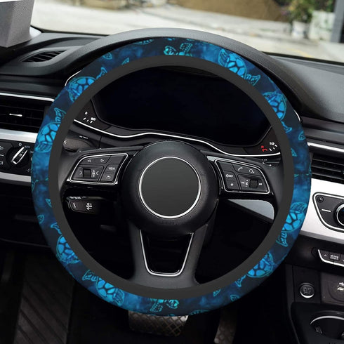 Watercolor Blue Sea Turtle Car Steering Wheel Cover Universal Fit 15 inch, Sweat Absorption Anti-Slip Breathable Neoprene Steering Wheel Protector...