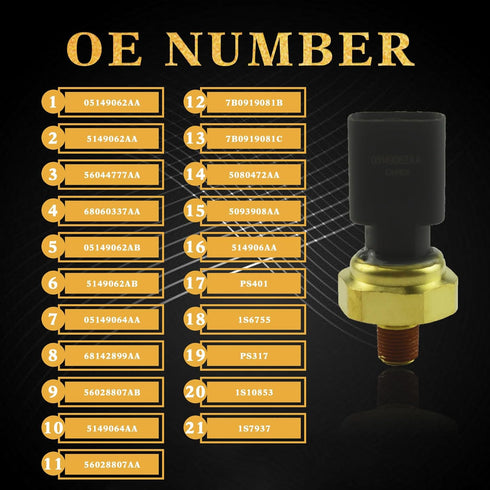 5149062AA 5149064AA Engine Oil Pressure Sensor Switch Fits for Chrysler Dodge Jeep Ram VW 5149062AB,05149062AA,56044777AA,68060337AA Oil Pressure ...