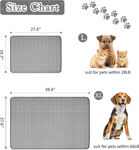 SOMOYA Dogs Self Cooling Mat Pet Cool Pads Blanket Hot Weather Sleeping Kennel Mat,Washable Ice Silk Sleep Mat Pad Non-Toxic Breathable for Large ...