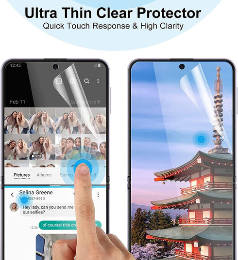 [2Pack Soft Hydrogel Screen Protector for Samsung Galaxy Z Flip 4 / Samsung Galaxy Z Flip4 5G, Upgraded Non-breakable Flexible TPU Protective Film...