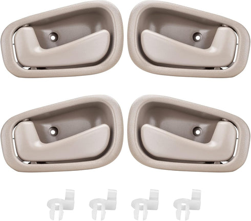 FAERSI 4Pcs Inside Interior Door Handle Front Rear Driver & Passenger Side Replacements for Toyota Corolla Prizm Manual Lock Beige/Tan 1998 1999 2...