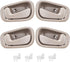 FAERSI 4Pcs Inside Interior Door Handle Front Rear Driver & Passenger Side Replacements for Toyota Corolla Prizm Manual Lock Beige/Tan 1998 1999 2...