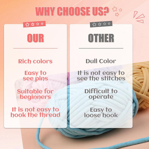 IMZAY 4 Pcs Yarn for Crocheting and Knitting, Crochet Soft Yarn Bulk with Knitting Needles, Stitching Markers, Positioning Pins, Plastic Eyes, Wea...