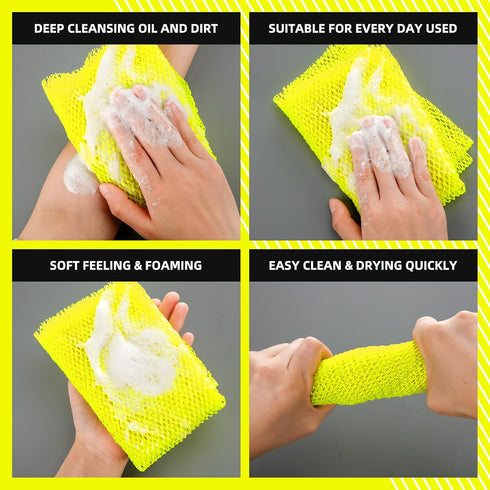 Geiserailie African Long Bathing Net Sponge Long Net Shower Body Scrubber Back Scrubber Skin Smoother Net Bathing Sponge for Daily Use or Stocking...