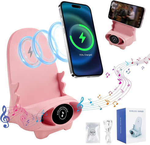 Mini Chair Wireless Fast Charger Multifunctional Phone Holder Stand,Portable Mini Chair Wireless Charger,3 in 1 Cell Phone Stand for Desk,Charging...