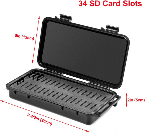 34-Slot SD Card Holder Hard Case Holds SD/SDHC/SDXC/SDUC Memory Cards (NOT miniSD or microSD)...