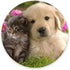 Gaming Round Mouse Pad Custom,Animals Cat Kitten Dog Golden Retriever Puppy Mouse Pad...