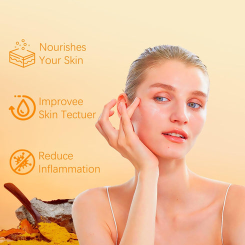 CACASO 3 Pcs Turmeric Soap Bar,Turmeric Face Soap,Gentle Soap for Face & Body,Turmeric Skin Soap,Natural Handmade Ginger Soap...