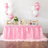 leegleri Pink Tulle Table Skirt for Baby Shower,6FT Pink Ruffle Tutu Table Skirt with LED Light for Princess Girls Birthday Party Cake Dessert Tab...
