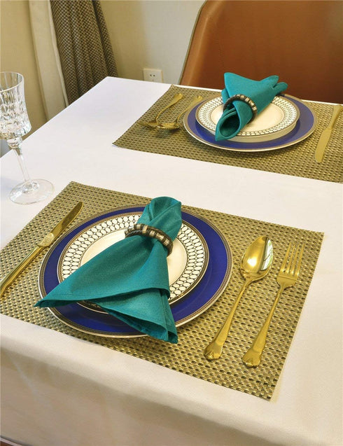 Green Cloth Napkins 1-Dozen, Solid Washable Fabric Napkins Set of 12, Perfect for Weddings, Parties, Holiday Dinner (17 x 17-Inch, Hunter Green)...