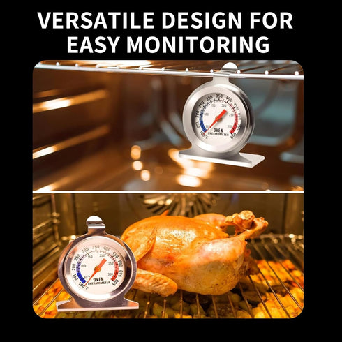 Hanging Oven Thermometer Large Dial Oven Thermometer 50-300°C/100-600°F Accurate Temperature Gauge for Gas Electric Oven Instant Read Numbers Stai...