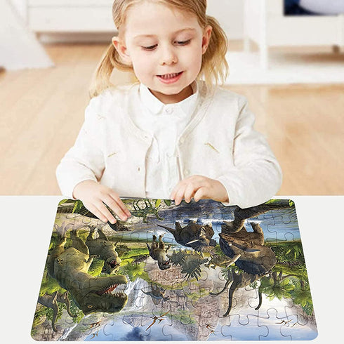 Puzzles for Kids Ages 4-6,Dinosaur 60 Piece Puzzles Family Puzzle Toys Summer Games Hard Puzzles Set for Teen Challenging Puzzles 13.8 "X 9.9"...