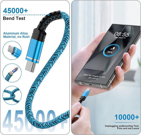 Samsung S24 Ultra Charger Cable Fast Chaging for Galaxy S24 S24+ S23 FE A15 5g A14 A54 A13 A53 S22 S21 S20 A35 A55 Z Flip 6, 6FT Android Phone Pow...