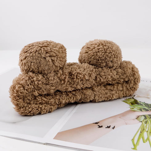 YISSION 2PCS Bear Ears Spa Headband No Slip Head Band for Face Wash Makeup Skincare Facial Headband Elastic Hair Band Carol Fleece Headbands for W...