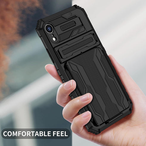 for iPhone XR Case with Card Holder Detachable Wallet Cover, Built-in Kickstand & Screen Protectors, Full Body Shockproof Phone Case for iPhone XR...