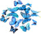Somotersea 24Pcs 3D Butterfly Wall Decor - Removable Butterfly Decoration for Girls Room & Birthday Party - Blue...