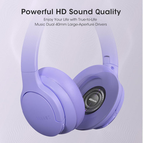 DOQAUS Wireless Headphones Bluetooth, 90 Hours Playtime Bluetooth Headphones with 3 EQ Modes, HiFi Stereo Headphones with Microphone, Soft Protein...