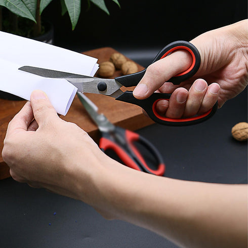 Scissors 8.5 inch Stainless Blade Black Plastic Handle Office School Classroom Student Teacher Crafting Fabric Sewing Gift Wrapping All Purpose 2 ...
