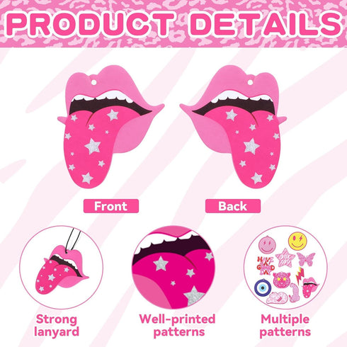 12pcs Preppy Boho Car Air Freshener Essential Oil Hanging Slice Cute Pink Happy Face Air Fresheners Car Interior Accessories for Hanging Rearview ...