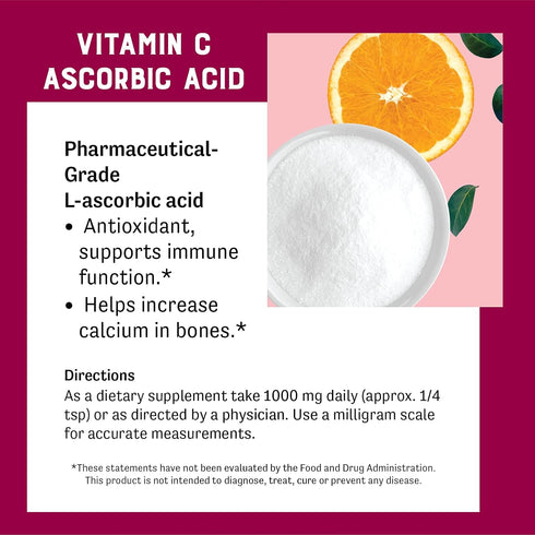 Judee’s Pure Vitamin C Powder 11.25 oz - 100% Non-GMO, Gluten-Free and Nut-Free - (L - Ascorbic Acid) - Immune Support & Antioxidant Supplement - ...