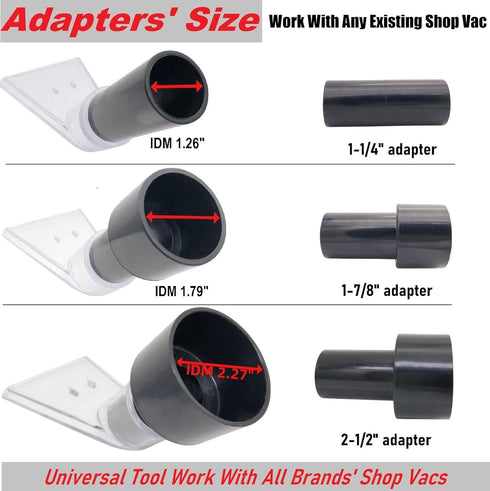Universal Work with All Shop Vacs with 2-1/2" & 1-7/8" &1-1/4" Adapters Extractor Attachment for Upholstery & Carpet Cleaning & Auto Detailing, Ex...