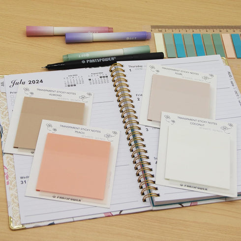 Pastel Transparent Sticky Notes, 4 Pads 3X3 Inch See Through Annotating Sticky Notes for Annotating, Bible Journaling Supplies, Office School Supp...