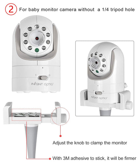 Baby Monitor Mount Camera Shelf Compatible with Infant Optics DXR 8 & DXR-8 Pro and Most Other Baby Monitors,Universal Baby Camera Holder,Attaches...