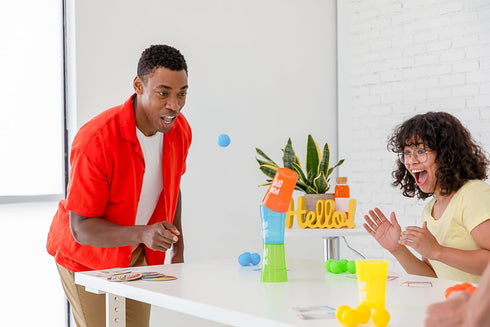 Goliath Pop Off! Game - Unique Cups Launch Balls Into The Air - Includes 50 Fast-Paced Hilarious Challenges, 2-4 Players, Ages 8 and Up...