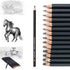 Heshengping Drawing Sketch Pencil Set 14pcs Sketching Pencils 12B 10B 8B 7B 6B 5B 4B 3B 2B B HB 2H 4H 6H Graphite Pencils for Kid Adults Artists S...