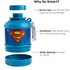 Justice League Whey2Go Funnel 3.7 oz (50 g / 0.11 lbs) (Superman) – BPA Free - DC Comics Protein Shakes Bottle Storage for Men...