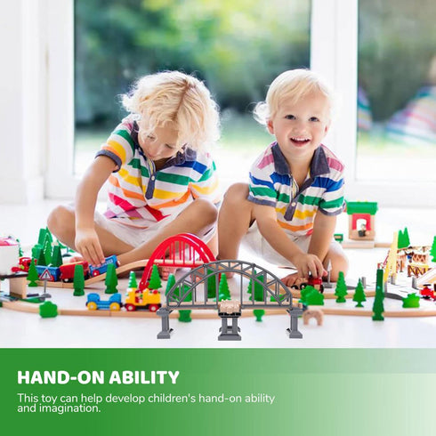 Toyvian Wooden Train Tracks Suspension Bridge Toy Children Train Railway Toy Wood Cross Railway Toys Train Scene Layout Props Toy Train Accessory ...