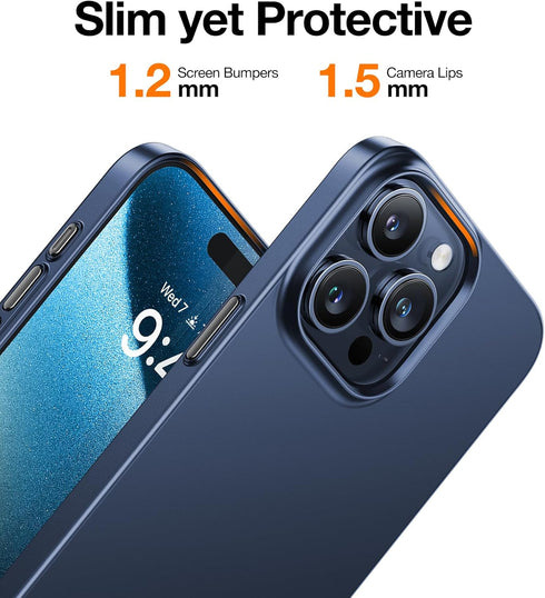 TORRAS Slim Fit Designed for iPhone 15 Pro Case 6.1 inch, Ultra Thin Designed for iPhone 15 Pro Phone Case 2023, Lightweight Matte Hard PC Slim Th...