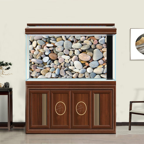 Aquarium Background Various Cobblestone Terrarium Background Colourful Stone Reptile Habitat Background Home Fish Tank Backdrop Vinyl Decor 24x12i...