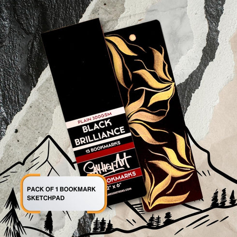 300GSM Deep Black Bookmark Sketchpads, Suitable for Acrylics & Mixed Media for Professional Artists (Pack of 2)...