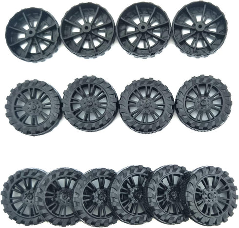 EUDAX 30mmx8mm Plastic Roll 2mm Dia Shaft Toys Wheel and 2mmx100mm STEM Shaft Round Rod Axles for DIY Toy RC Car Truck Boat Helicopter Model Part ...
