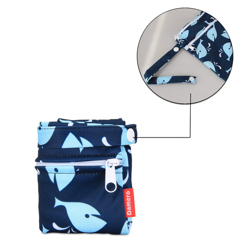 Damero Cloth Diaper Wet Dry Bag with Handle for Swimsuit, Pumping Parts, Wet Clothes and More, Ideal for Travel, Exercise, Daycare, Swimming, Reus...