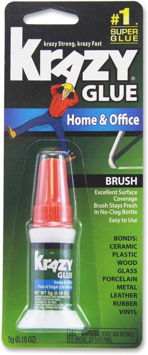 Elmer's Krazy Glue Home and Office Brush-On Glue, 0.18 oz...