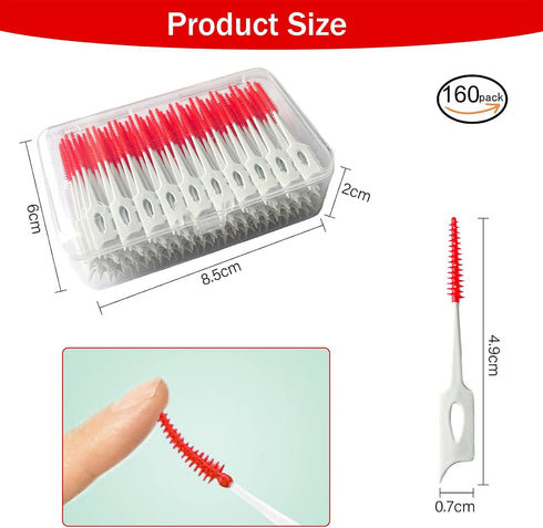 Ndzefan160PCS Portable Silica Gel Toothpick Toothbrush Original Suitable for Oral Care of Adults and Children Soft,Toothpick Brushes Teeth Cleanin...