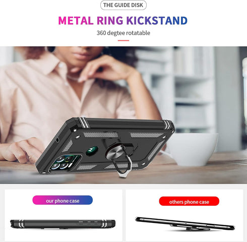 LeYi for Military-Grade Moto G Stylus 5G Phone Case 2021 with Magnetic Ring Kickstand & 2 Tempered Glass Screen Protectors - Black...