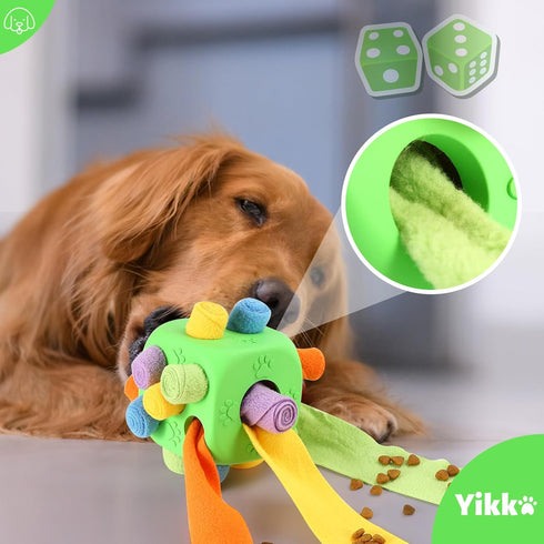 Yikko Interactive Snuffle Ball, Dog Chew Enrichment Toys, Treat Dispenser Slow Feeder Dog Puzzle Stimulation Toys for Small Medium Large Dogs, dic...