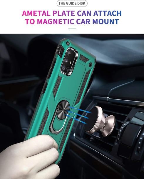 Samsung A71 5G Cellular Phone Case, Military Grade Heavy Duty Protection with Rotating Ring Kickstand, HD Screen Protector, Compatible with Samsun...