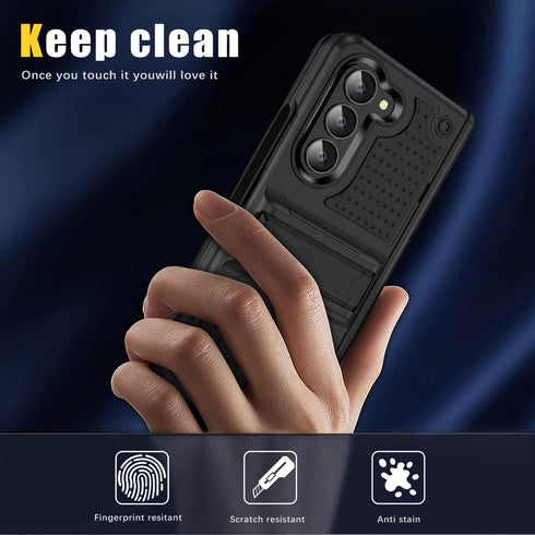 for Samsung Galaxy Z Fold 5 Case, Shockproof 2 in 1 Silicone Rubber with Hard PC Rugged Full Body Protection Phone Cover for Samsung Galaxy Z Fold...
