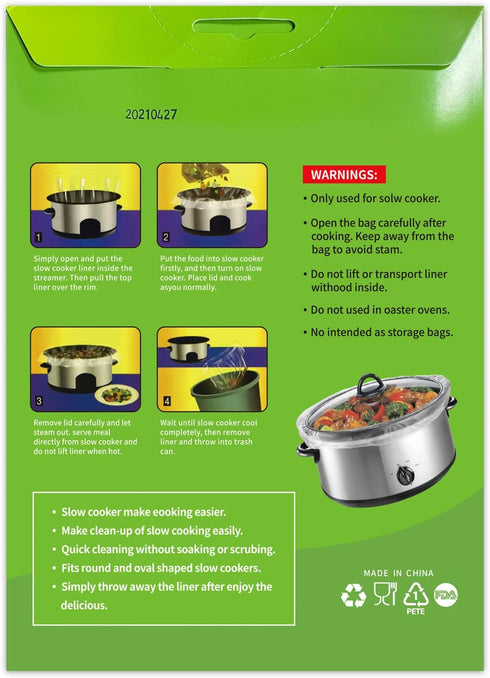 Slow Cooker Liners Disposable Cooking Bags Small Size Pot Liners Fit 1QT to 3QT Suitable for Oval & Round Pot (10)...