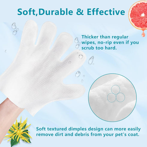 L&W BROS. Dog Wipes Gloves 6 PCS Individually Packaged, Flush-Free, Alcohol-Free, and for Convenient Grooming Cleaning Deodorizing Hypoallergenic ...