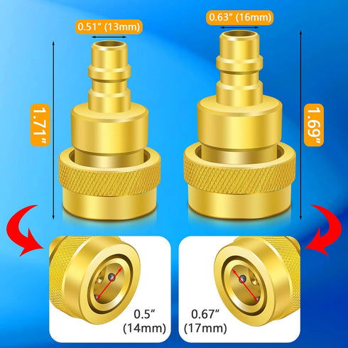 Boltigen R1234yf to R134a Adapter, R1234YF Quick Adapter Adjustable High and Low Side Connection R134a Quick Coupler Connection to R1234yf, R134a ...