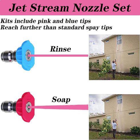 8 Pack Universal Power Pressure Washer Accessories Kit, 7 Power Washer Nozzle Tips, Rinse Jet Stream Tips Kit,Quick Connecting Pivoting Coupler,1/...