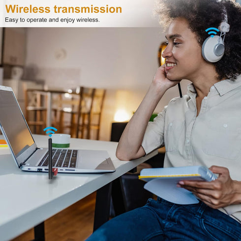 Long Range Bluetooth Adapter for Desktop PC,Techkey 5.3+EDR V1 USB Bluetooth Adapter,Class 1 Wireless Bluetooth Dongle Bluetooth Receiver Support ...