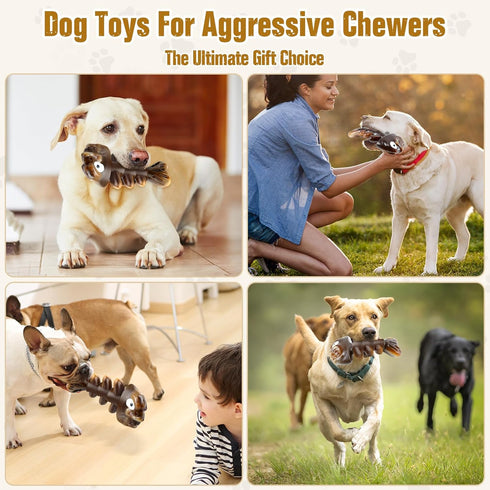 Aggressive Chew Toys Large: Indestructible Tough Dog Toy for Large Dogs, Milk Flavor - Dog Chew Toy for Medium, Large Aggressive Chewers...