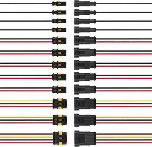 Automotive Electrical Connectors kit 1/2/3/4 Pin Waterproof Electric Wire Connector plugs Battery Terminal Connectors socket 1.5mm Series Wire Har...
